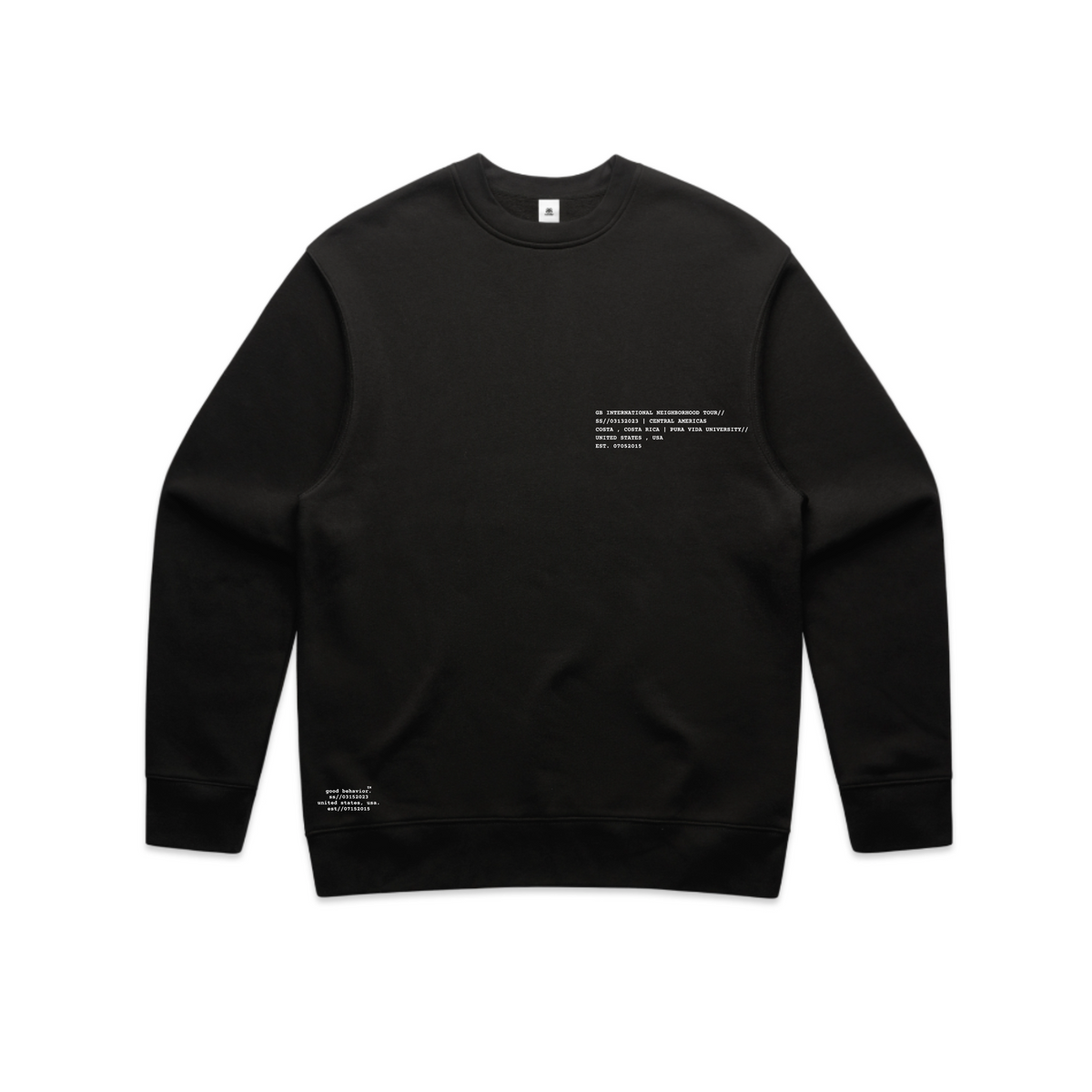 black costa rica relax crewneck//