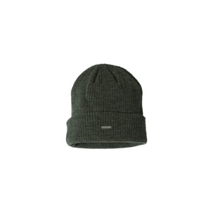 forest green metal tag beanie//