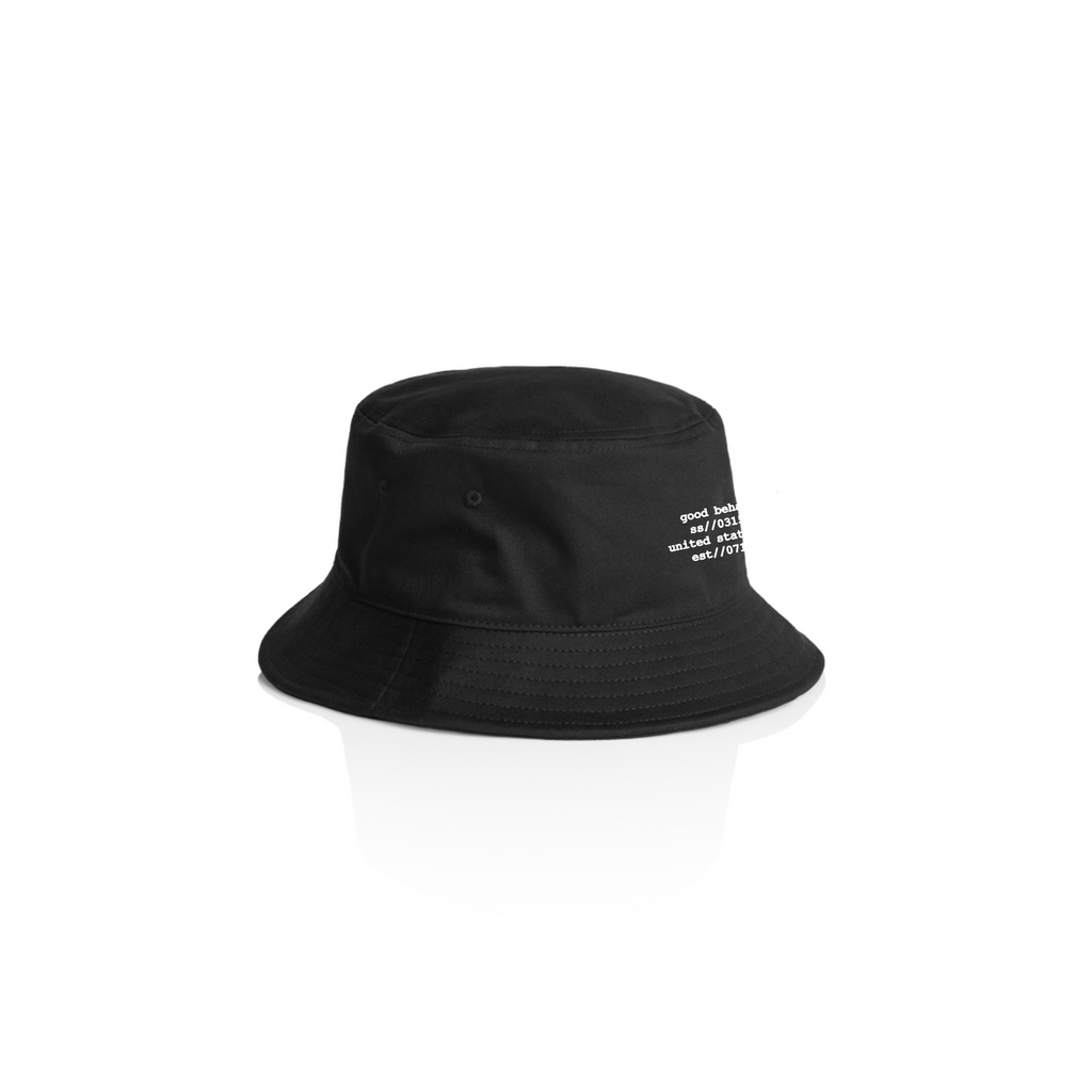 ss22 black bucket hat//